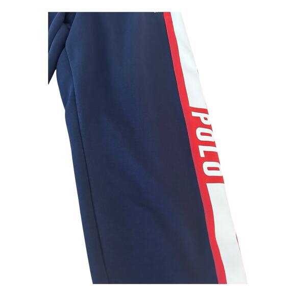 Polo Ralph Lauren Sweatpants XSTP Heavy Striped Logo Preppy Drawstring - Picture 2 of 11